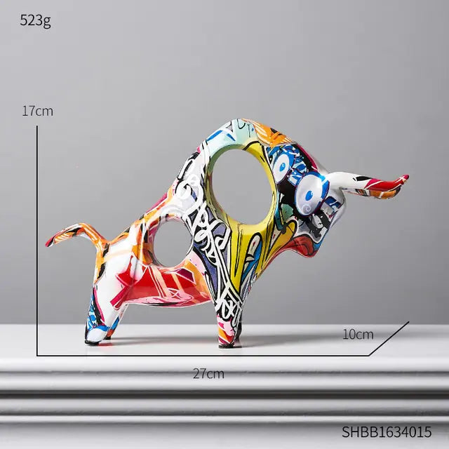 Modern Art Graffiti Cow Figurines