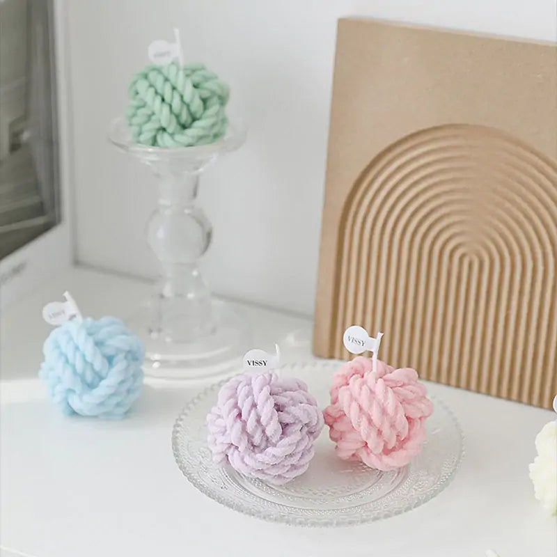 Creative Handmade Wool Ball Candle